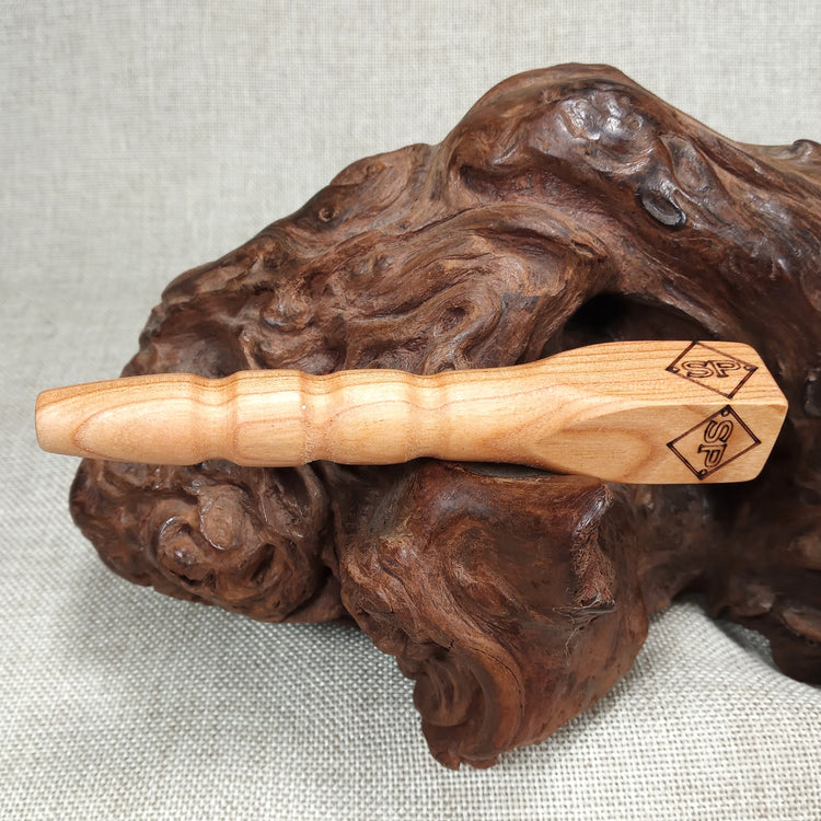 Cherry Wood Smoking Pipe: Artisan Made, Square End and Smooth Turned