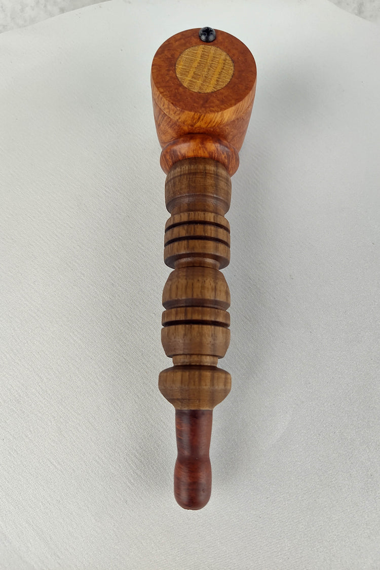 Briarwood and Walnut Smoking Pipe with Beechwood Inlayed Cap
