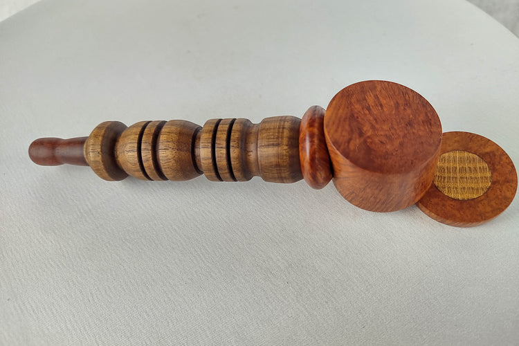 Briarwood and Walnut Smoking Pipe with Beechwood Inlayed Cap