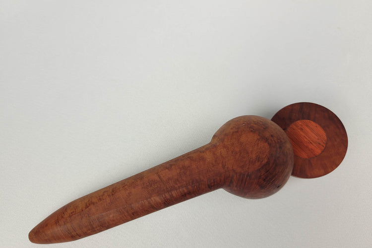 Briarwood Smoking Pipe with Padauk Inlayed Cap and an Oval Stem