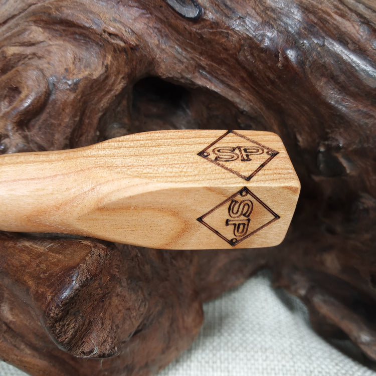 Cherry Wood Smoking Pipe: Artisan Made, Square End and Smooth Turned