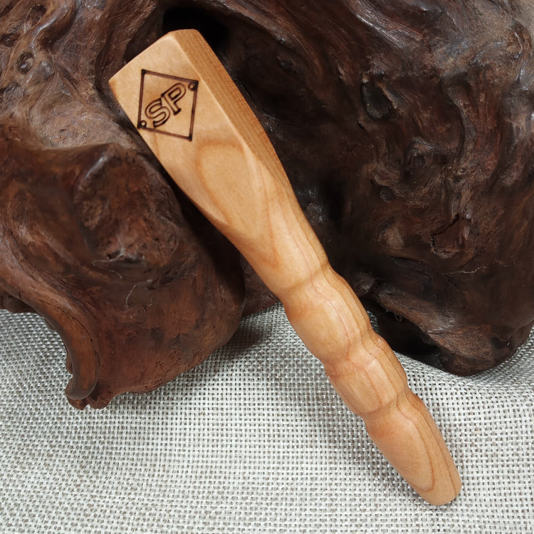 Cherry Wood Smoking Pipe: Artisan Made, Square End and Smooth Turned