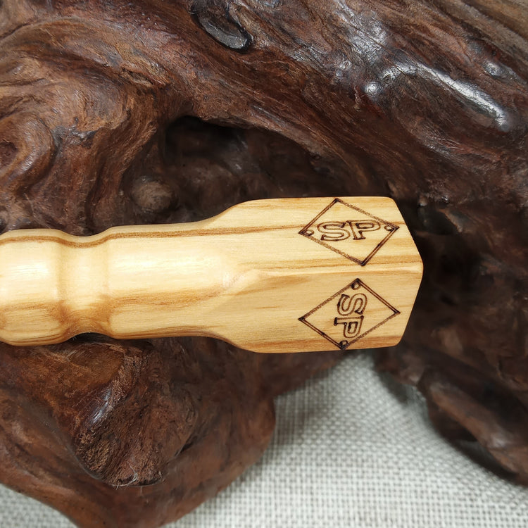 Olive Wood Smoking Pipe: Artisan Made, Square End and Multi-Turned