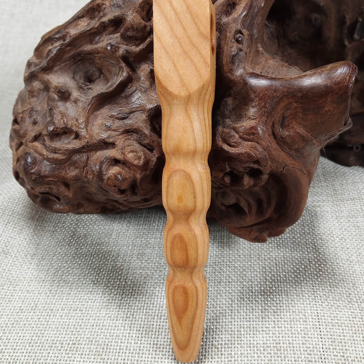 Cherry Wood Smoking Pipe: Artisan Made, Square End and Smooth Turned