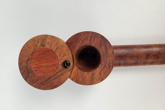 Briarwood Smoking Pipe with a Thick Bowl Wall and Padauk Inlayed Cap