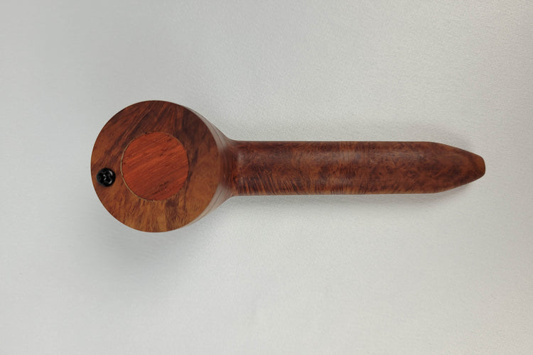 Briarwood Smoking Pipe with a Thick Bowl Wall and Padauk Inlayed Cap