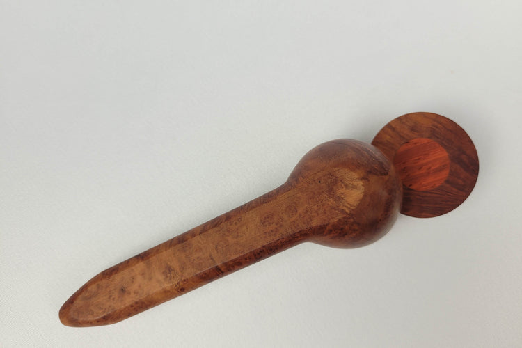 Briarwood Smoking Pipe with a Thick Bowl Wall and Padauk Inlayed Cap