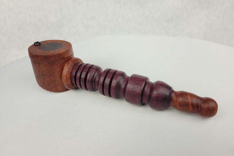 Briarwood and Purpleheart Pipe and Tamper/Scraper Smoking Kit