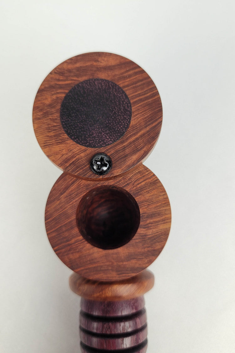 Briarwood and Purpleheart Pipe and Tamper/Scraper Smoking Kit