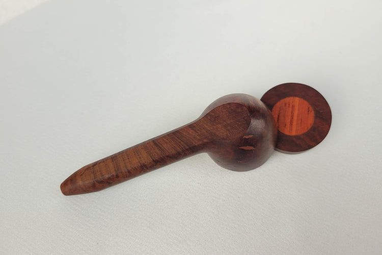 Padauk Inlayed Briarwood Smoking Pipe with a Round Hopper