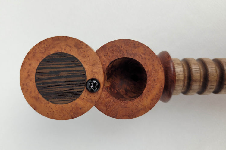 Classic Walnut and Briarwood Smoking Pipe with Inlayed Cap