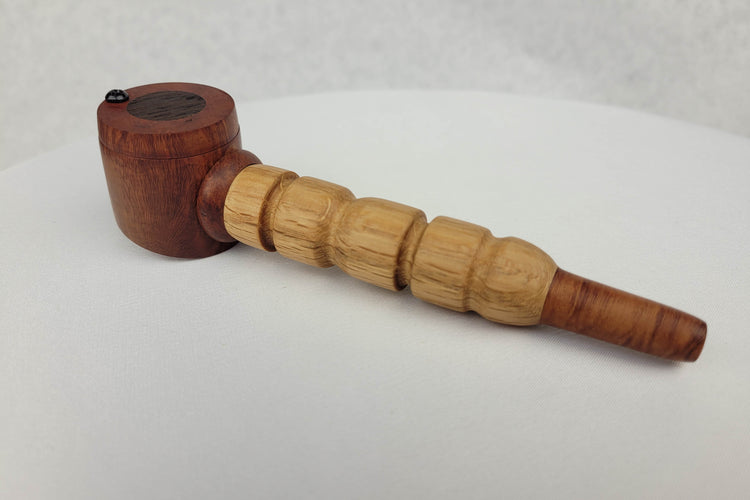 Polished Beechwood and Briarwood Smoking Pipe with Cap