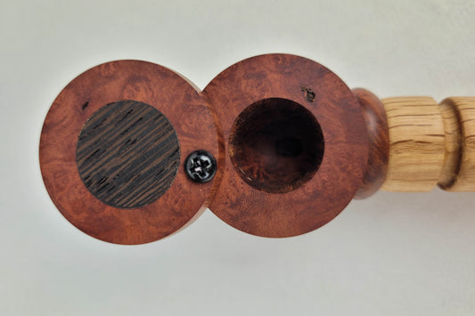 Polished Beechwood and Briarwood Smoking Pipe with Cap