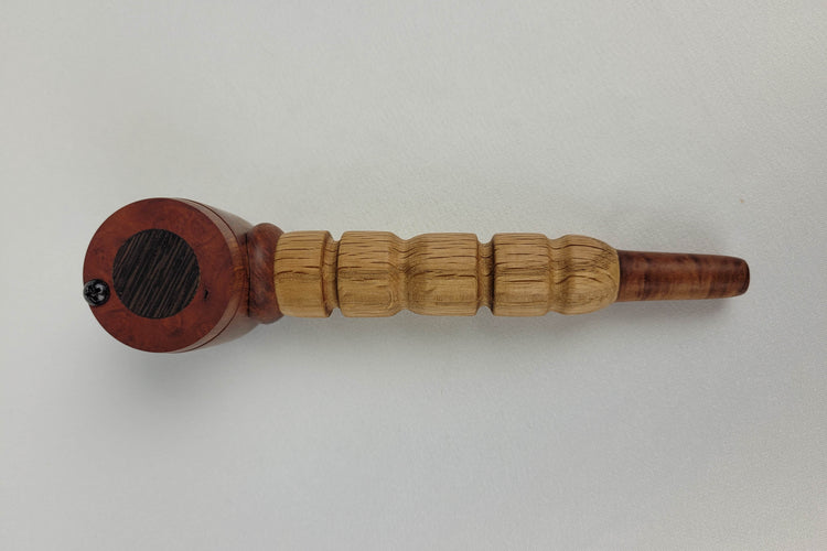 Polished Beechwood and Briarwood Smoking Pipe with Cap