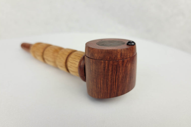 Polished Beechwood and Briarwood Smoking Pipe with Cap