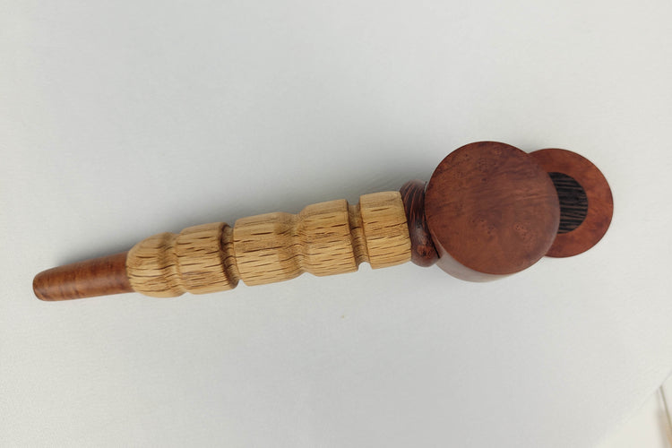 Polished Beechwood and Briarwood Smoking Pipe with Cap