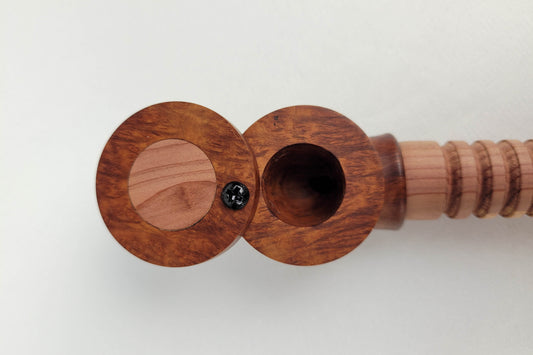 Briarwood and Aromatic Cedar Smoking Pipe with Inlayed Cap