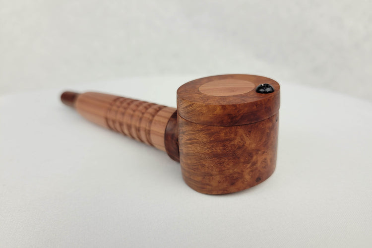 Briarwood and Aromatic Cedar Smoking Pipe with Inlayed Cap