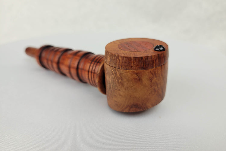 Padauk and Briarwood Smoking Pipe with Matching Inlayed Cap