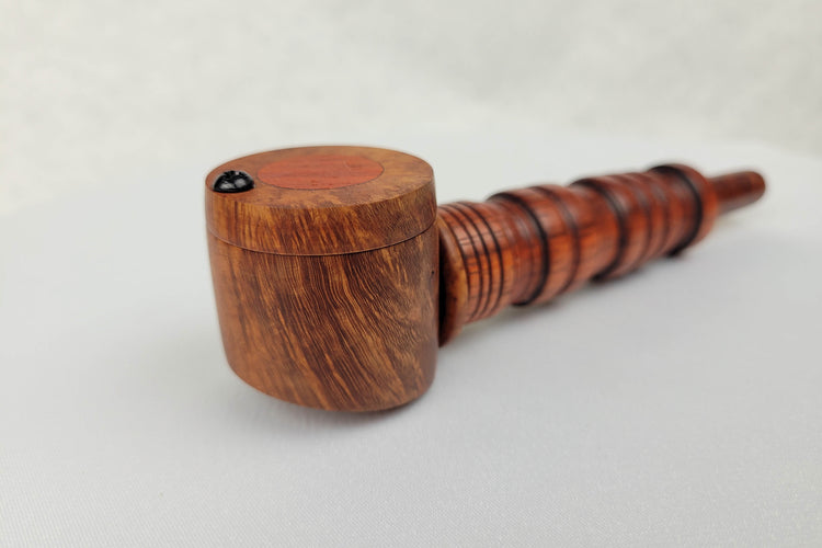 Padauk and Briarwood Smoking Pipe with Matching Inlayed Cap