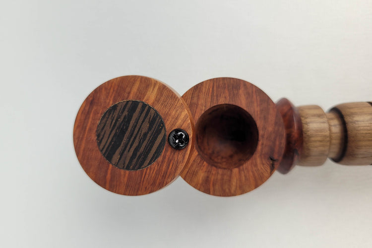 Briarwood and Walnut Smoking Pipe with Inlayed Cap