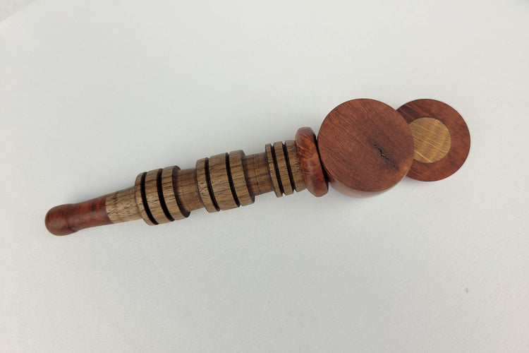 Briarwood and Walnut Smoking Pipe with Inlayed Cap