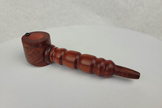 Briarwood Smoking Pipe with a Red Center and Inlayed Cap