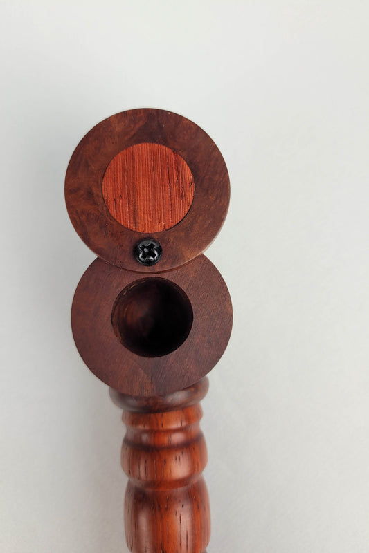 Briarwood Smoking Pipe with a Red Center and Inlayed Cap