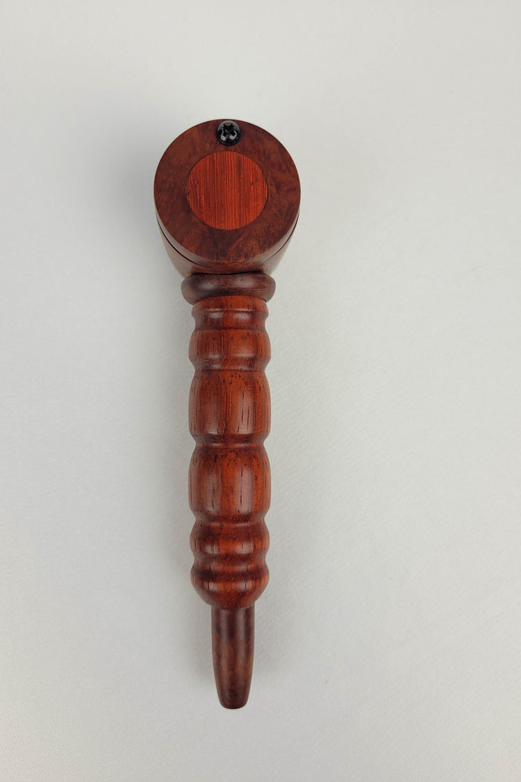 Briarwood Smoking Pipe with a Red Center and Inlayed Cap