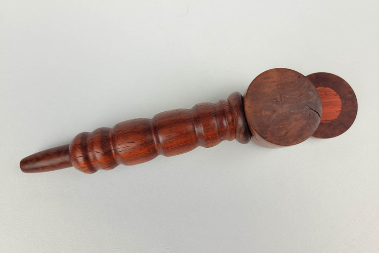 Briarwood Smoking Pipe with a Red Center and Inlayed Cap