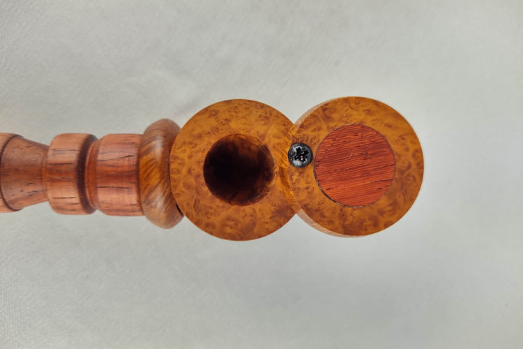 Briarwood Smoking Pipe with a Padauk Red Center and Inlayed Cap