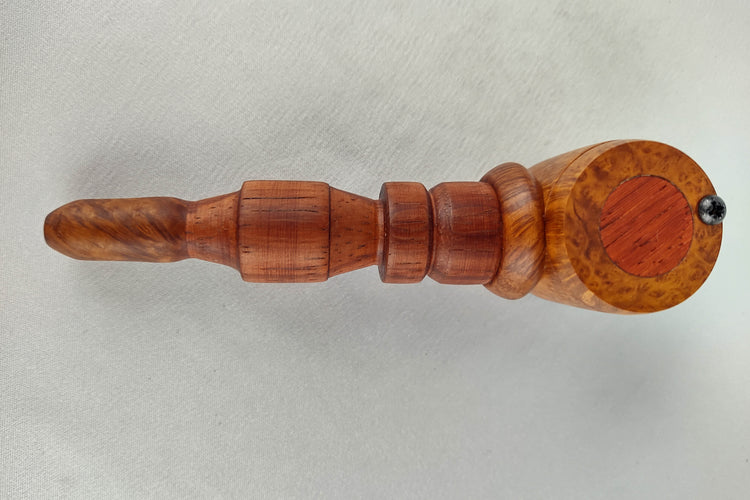 Briarwood Smoking Pipe with a Padauk Red Center and Inlayed Cap