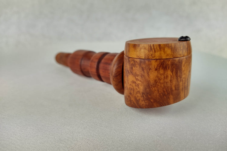 Briarwood Smoking Pipe with a Padauk Red Center and Inlayed Cap