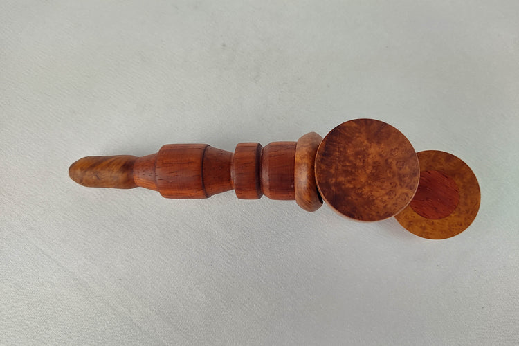 Briarwood Smoking Pipe with a Padauk Red Center and Inlayed Cap