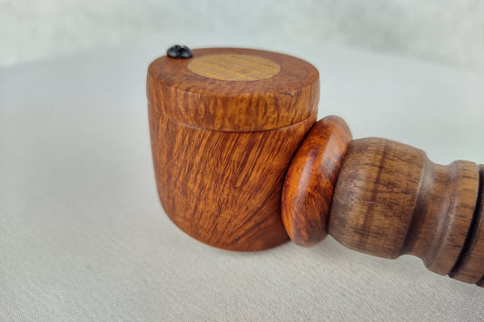 Briarwood and Walnut Smoking Pipe with Beechwood Inlayed Cap