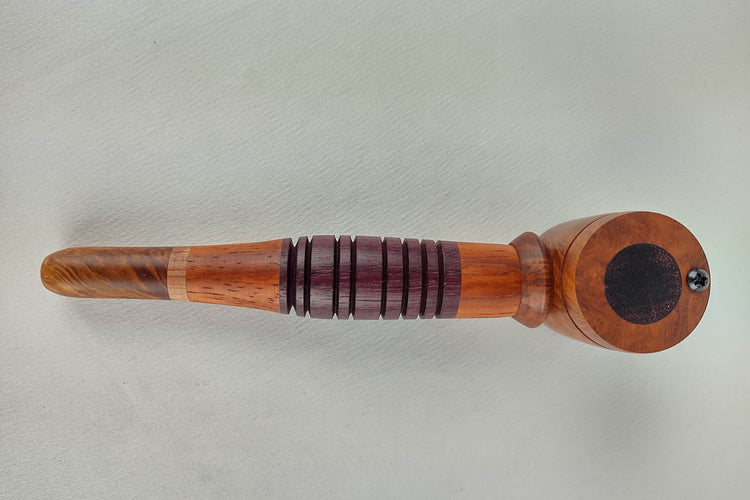 Briarwood Smoking Pipe with a Purpleheart and Red Padauk Center