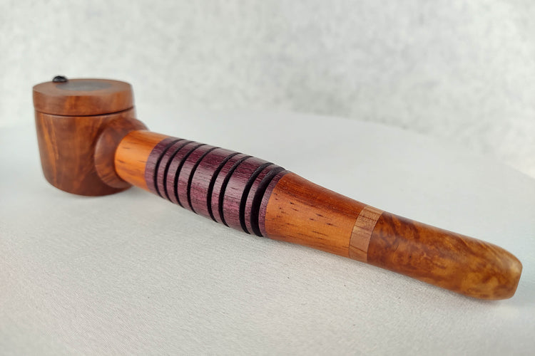 Briarwood Smoking Pipe with a Purpleheart and Red Padauk Center