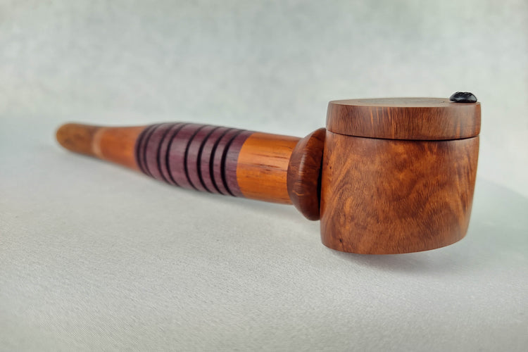 Briarwood Smoking Pipe with a Purpleheart and Red Padauk Center