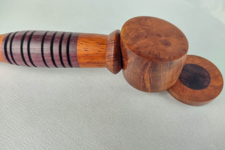 Briarwood Smoking Pipe with a Purpleheart and Red Padauk Center