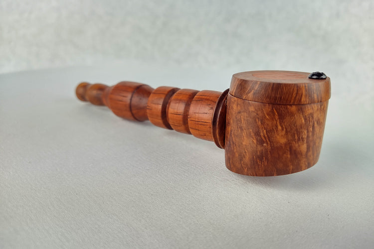 Briarwood Smoking Pipe with a Padauk Center and Matching Inlayed Cap