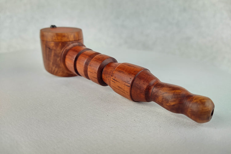 Briarwood Smoking Pipe with a Padauk Center and Matching Inlayed Cap