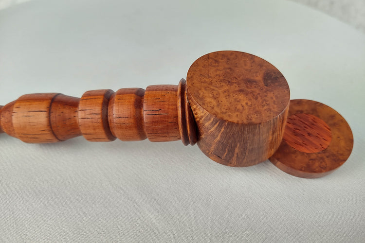 Briarwood Smoking Pipe with a Padauk Center and Matching Inlayed Cap