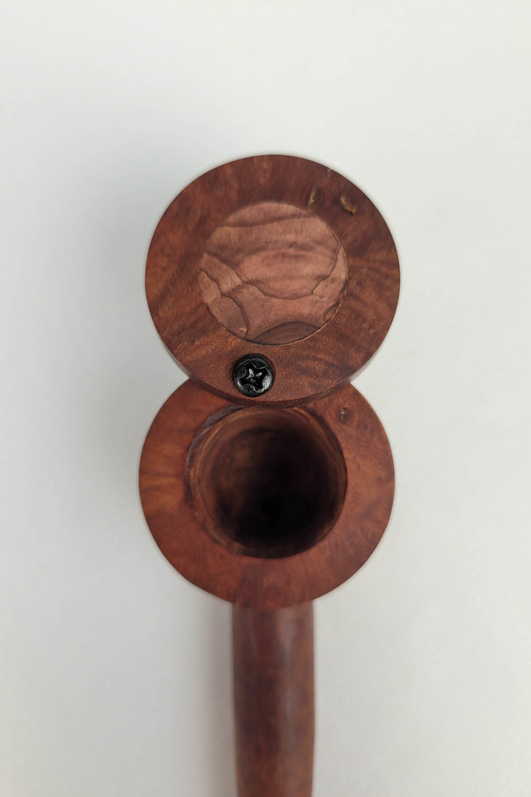 Briarwood Smoking Pipe with a Large Bowl and Aromatic Cedar Inlayed Cap