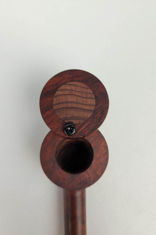 Briarwood Slender Smoking Pipe with Bubinga Inlayed Cap