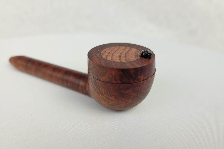 Briarwood Slender Smoking Pipe with Bubinga Inlayed Cap