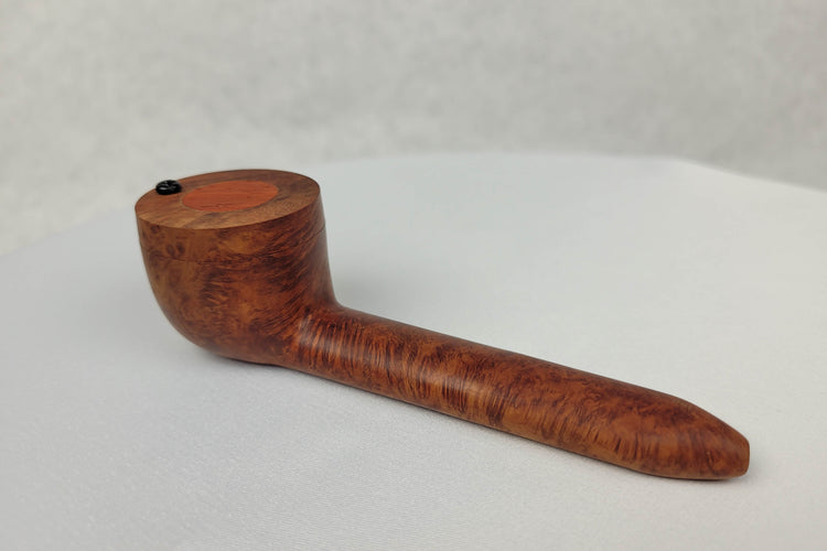 Briarwood Smoking Pipe with a Thick Bowl Wall and Padauk Inlayed Cap