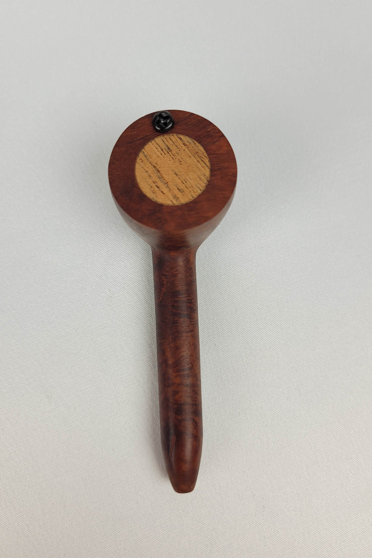 Briarwood Slender Smoking Pipe with Mahogany Inlayed Cap