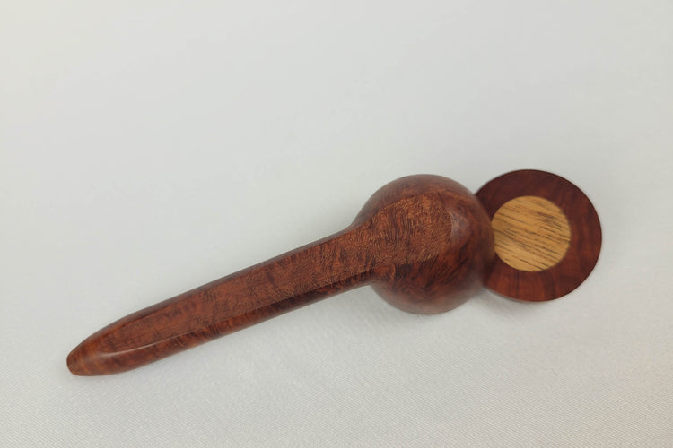 Briarwood Slender Smoking Pipe with Mahogany Inlayed Cap