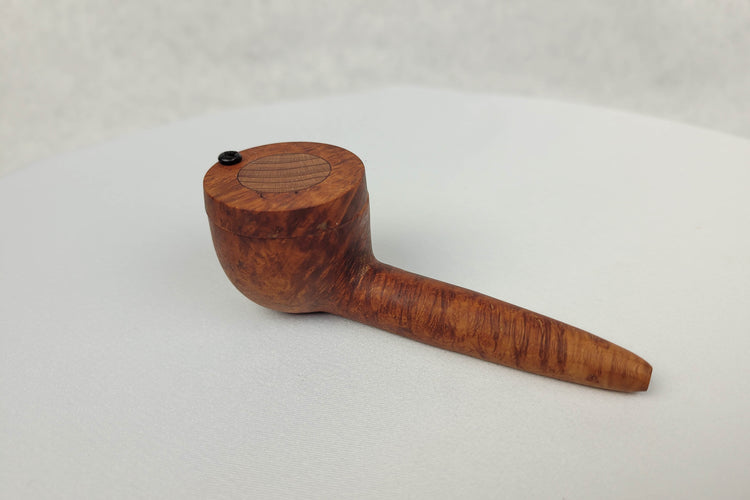 Briarwood Smoking Pipe with a Wider Bowl and Bubinga Inlayed Cap