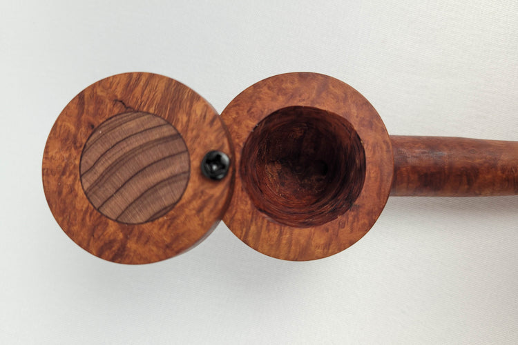 Briarwood Smoking Pipe with a Wider Bowl and Bubinga Inlayed Cap